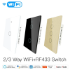 MoesHouse WiFi RF433 Интелигентен Сензорен Превключвател Стъклен панел US стандарт